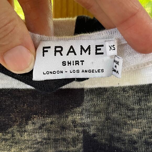 Frame Women's 100% Linen Black And White Striped Top Size XS - Picture 5 of 5